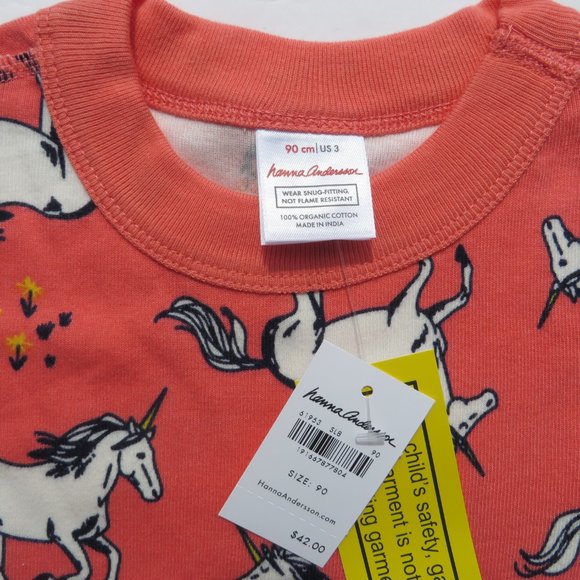 Hanna Andersson 90 Girls 3T Pajamas Short John NEW - Picture 4 of 10